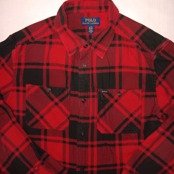 POLO RALPH LAUREN PLAID SHIRT *FITS LIKE SMALL says XL (was shrunk & sold as XL) - Picture 2 of 5